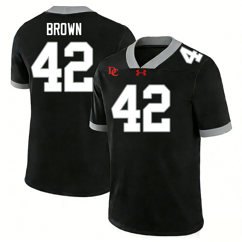 Davidson Wildcats #42 Dallas Brown College Football Jerseys,Uniforms-Black
